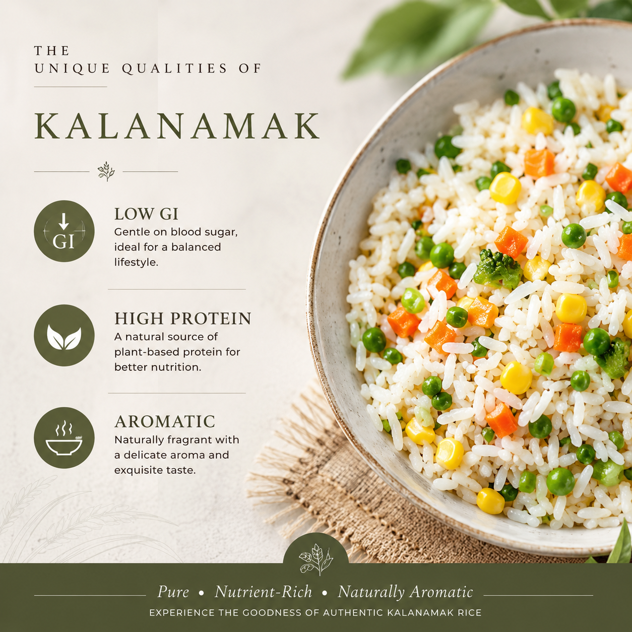 Kalanamak Rice from Gorakhpur/ Low GI /Naturally Aromatic and Full of Nutrients